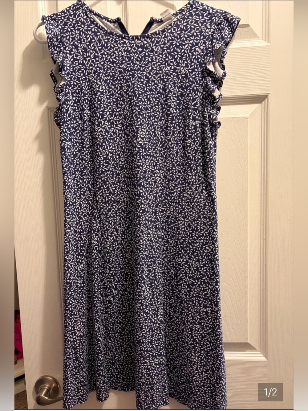 Old Navy Navy Blue & White Floral Shift Dress